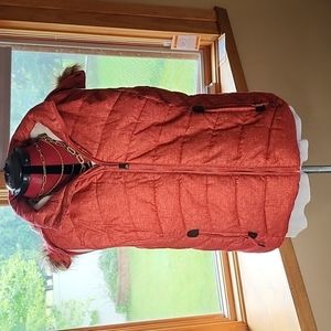 Green Tea Orange Puffy Vest